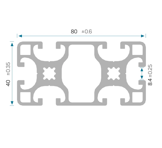 Dimensioned cross-section drawing